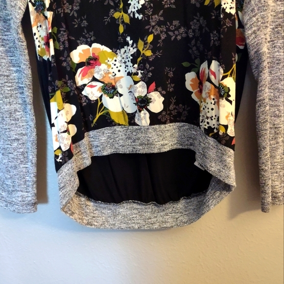 KUT From The Kloth Heather Gray Floral Print Long Sleeve Sweater Size Me… - Picture 9 of 11
